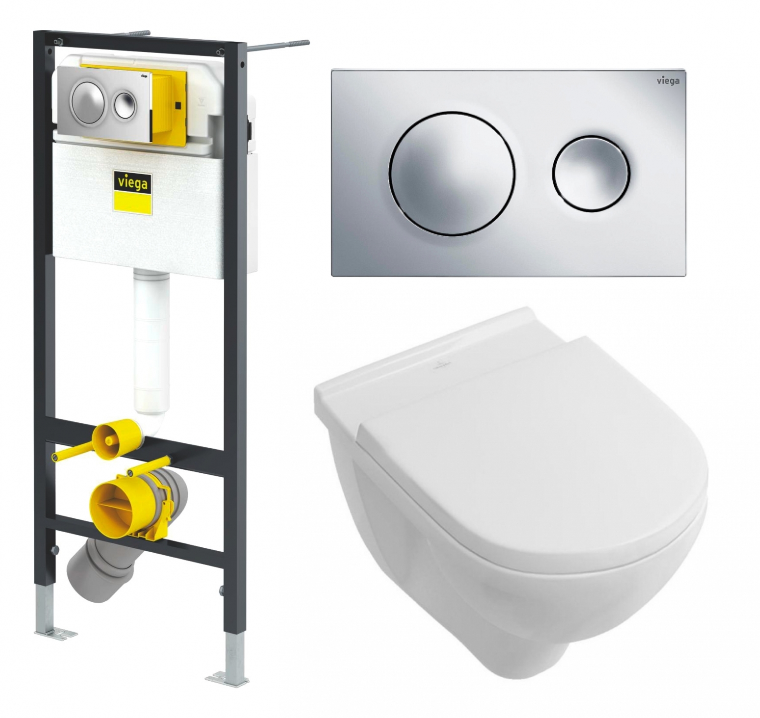 

Комплект: инсталляция Viega Prevista + унитаз O Novo Directflush + кнопка хром, 518365