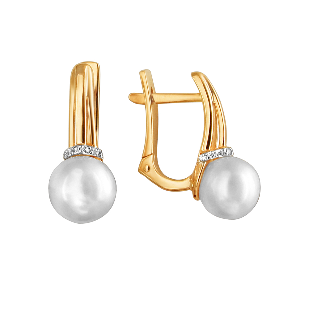

Серьги из желтого золота с жемчугом Эстет 01С3311856-1, 01С3311856-1