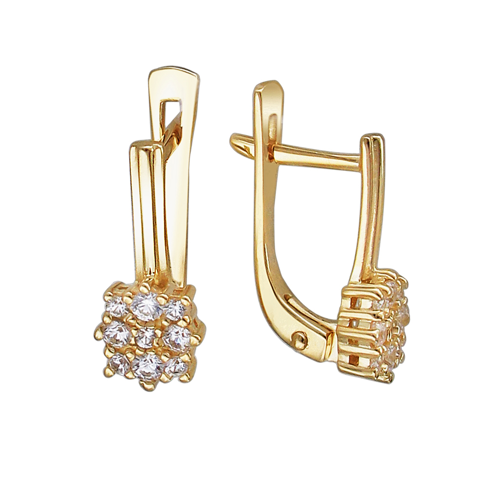 

Серьги из желтого золота с фианитом Эстет 01С138534, 01С138534