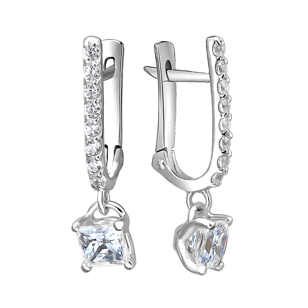 

Серьги из серебра с фианитом Эстет 01С1512140, 01С1512140