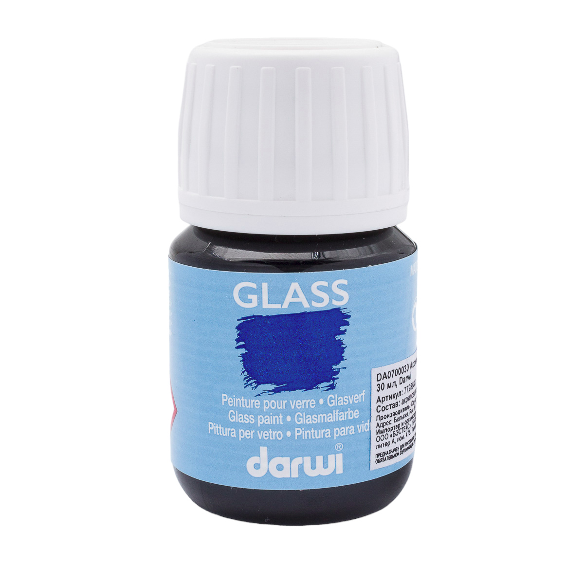 

Краска для стекла Darwi GLASS, 30мл, 420 карминовый, DA0700030, Красный, 7728688