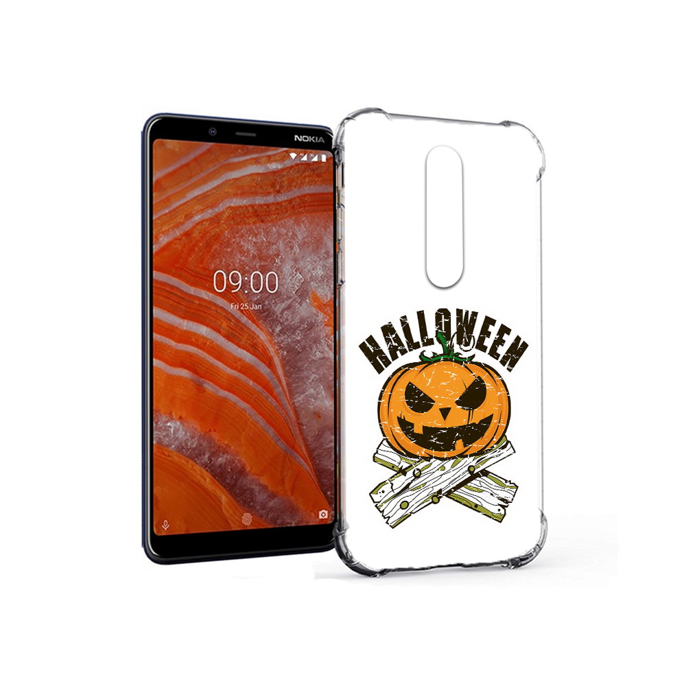 

Чехол MyPads Tocco для Nokia 3.1 Plus Хэллоуин доски тыква (PT121397.96.194), Прозрачный, Tocco