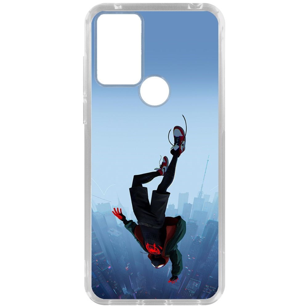 

Чехол-накладка Krutoff Clear Case Человек-Паук, Майлз Моралес для TCL 306, Прозрачный