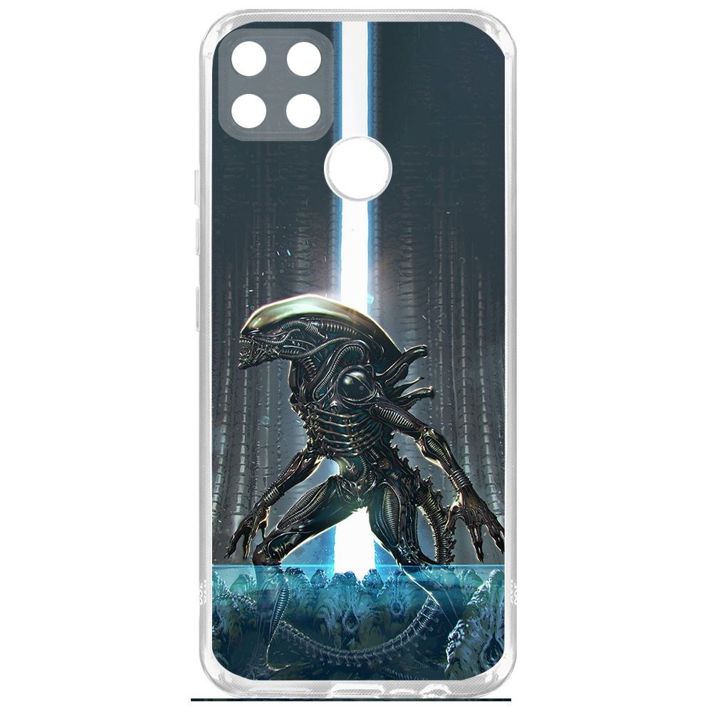 

Чехол-накладка Krutoff Clear Case Чужой, Тревога для Realme C25, Прозрачный