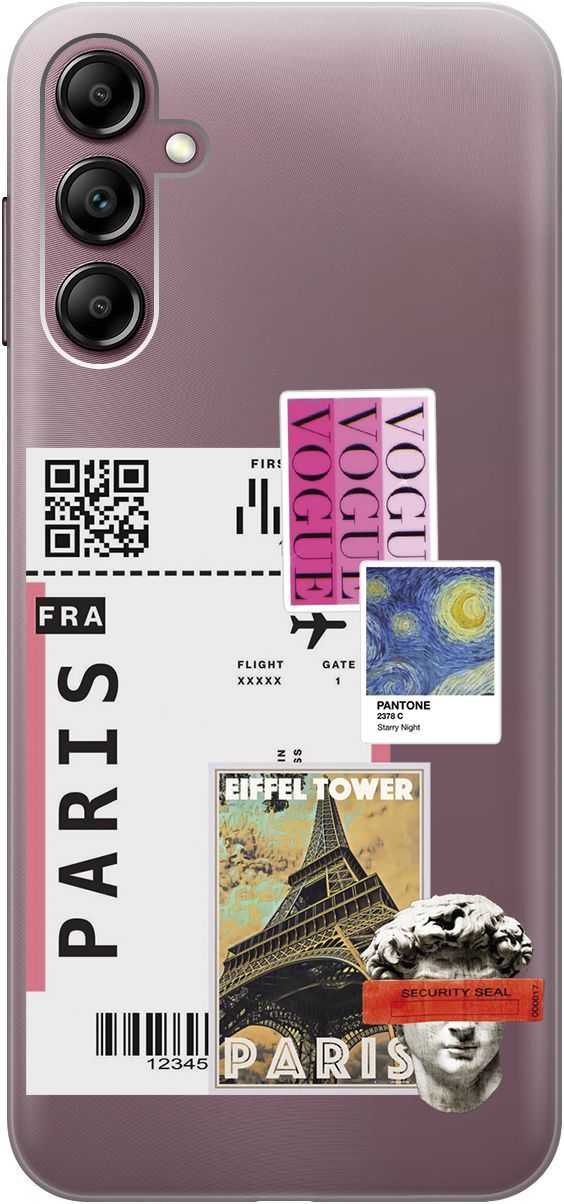 

Чехол на Samsung Galaxy A14 с 3D принтом "Paris Stickers" прозрачный, Прозрачный;бежевый, 158808