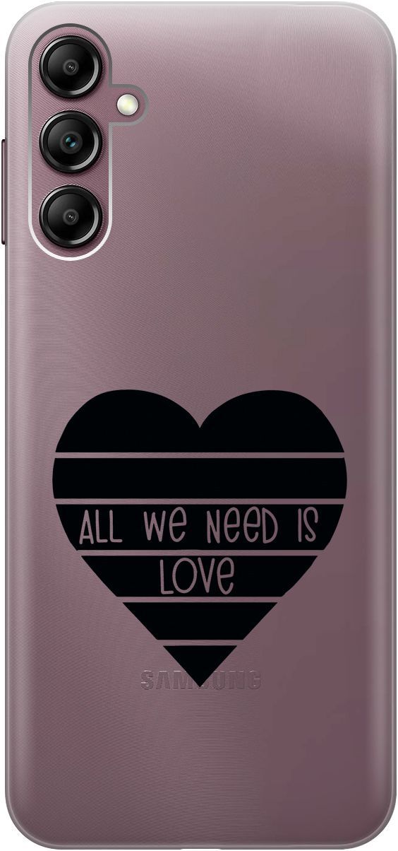 

Чехол на Samsung Galaxy A14 с 3D принтом "All We Need is Love" прозрачный, Прозрачный;черный, 158808