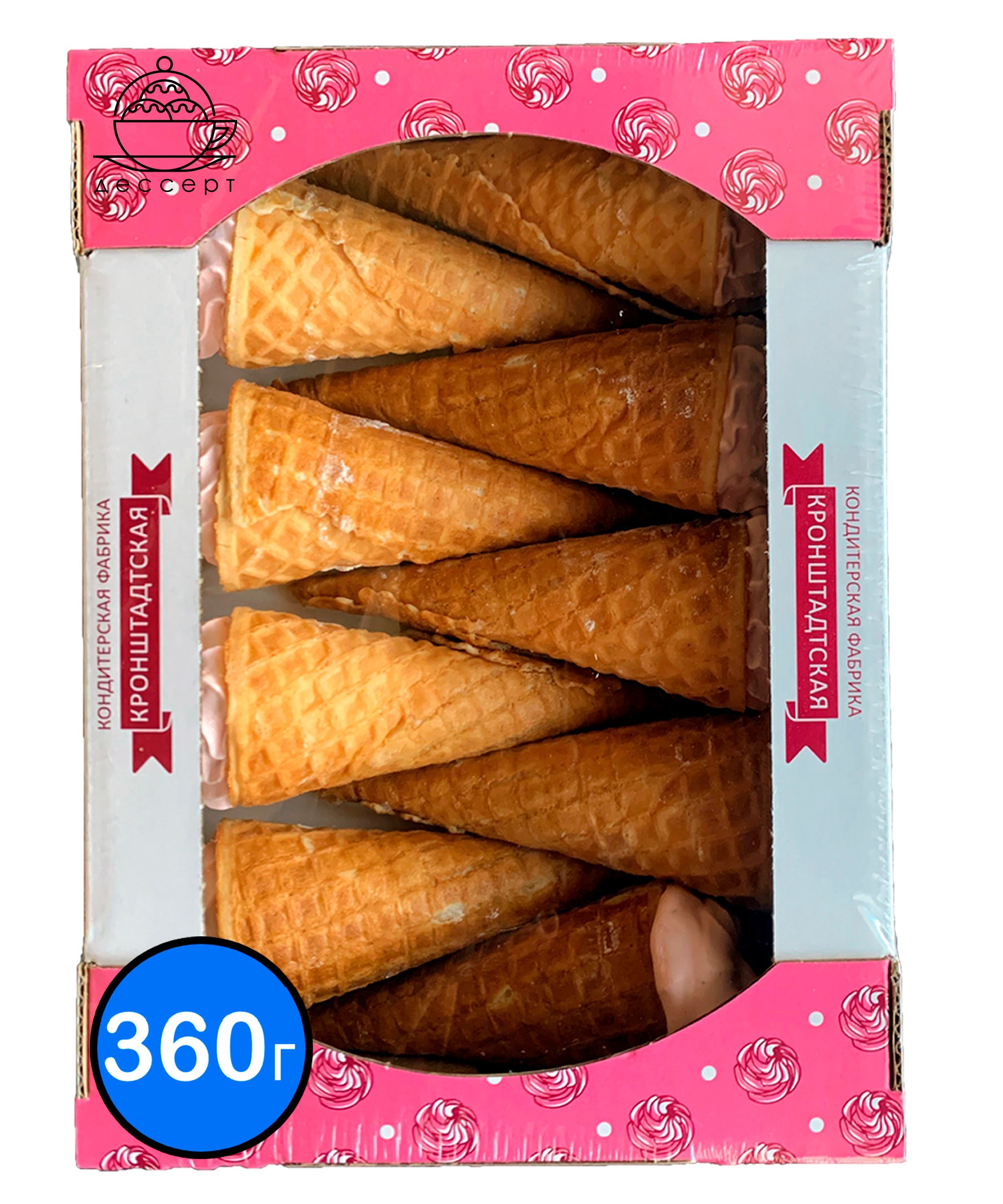 

Зефир в вафельном рожке / малина КФ КРОНШТАДТСКАЯ, 360г