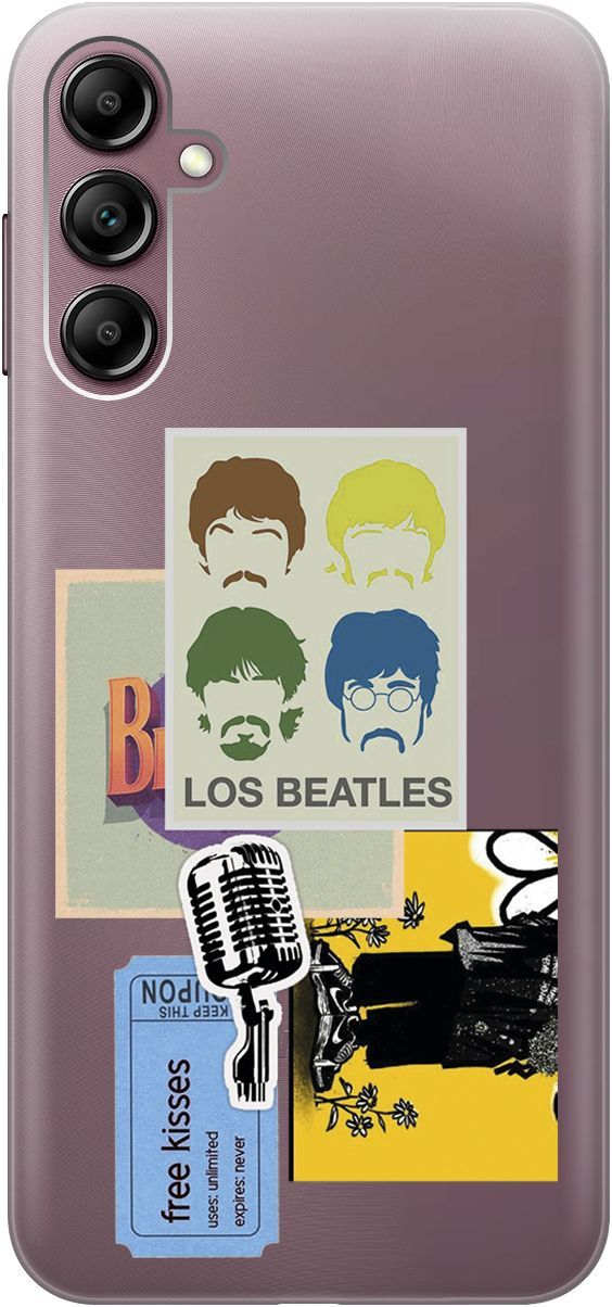 

Чехол на Samsung Galaxy A14 с 3D принтом "Beatles Stickers" прозрачный, Прозрачный;бежевый, 158808