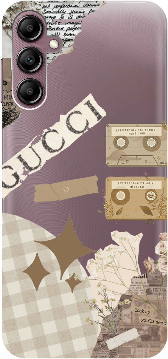 

Чехол на Samsung Galaxy A14 с 3D принтом "GUCCI Stickers" прозрачный, Прозрачный;бежевый, 158808