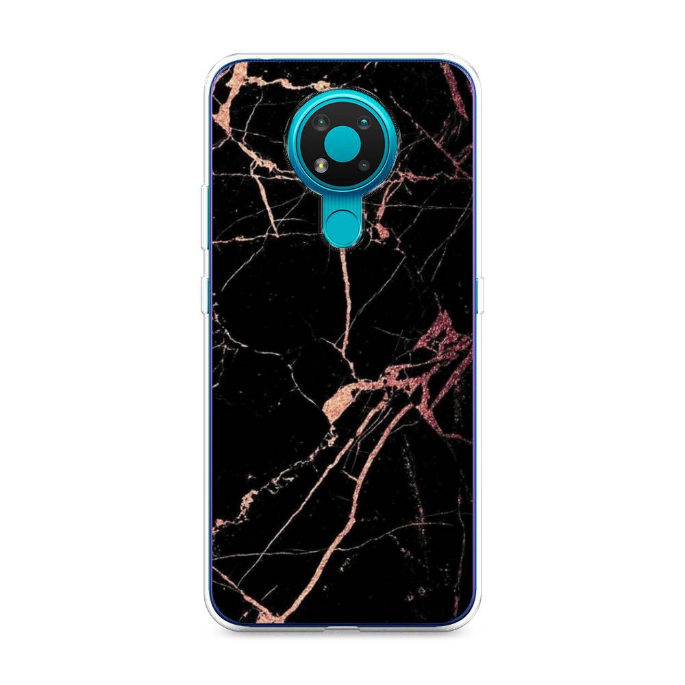 

Чехол Awog на Nokia 3.4 / Нокиа 3.4 "Мрамор розовое золото", Черный;розовый, 123750-3