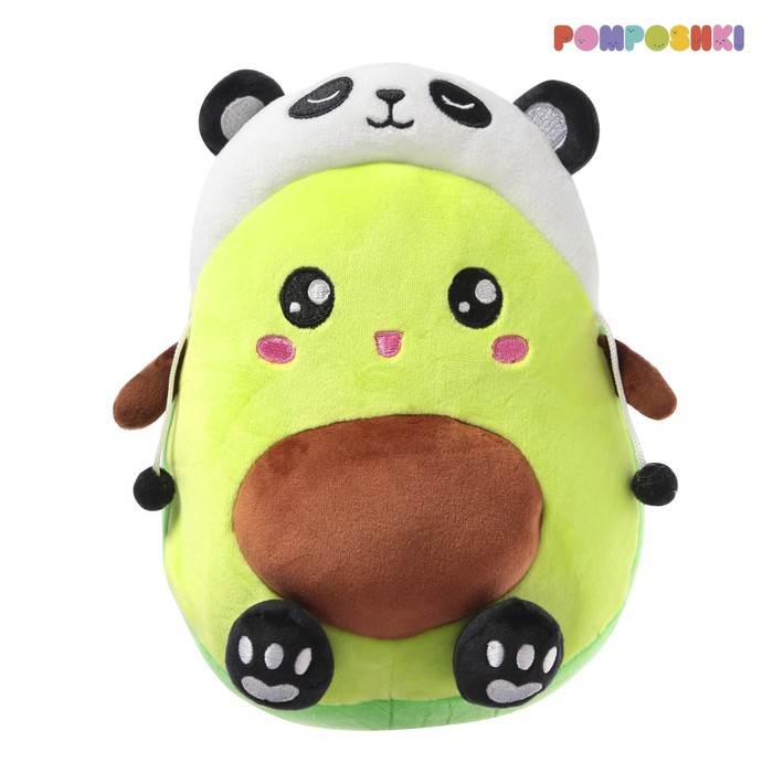 фото Мягкая игрушка авокадо, в шапочке, панда, 24 см pomposhki