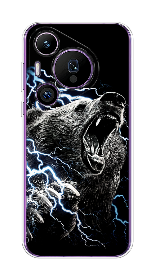 

Чехол на Huawei Pura 70 Pro/70 Pro Plus "Гроза и медведь", Черный;серый;серебристый, 6124150-1