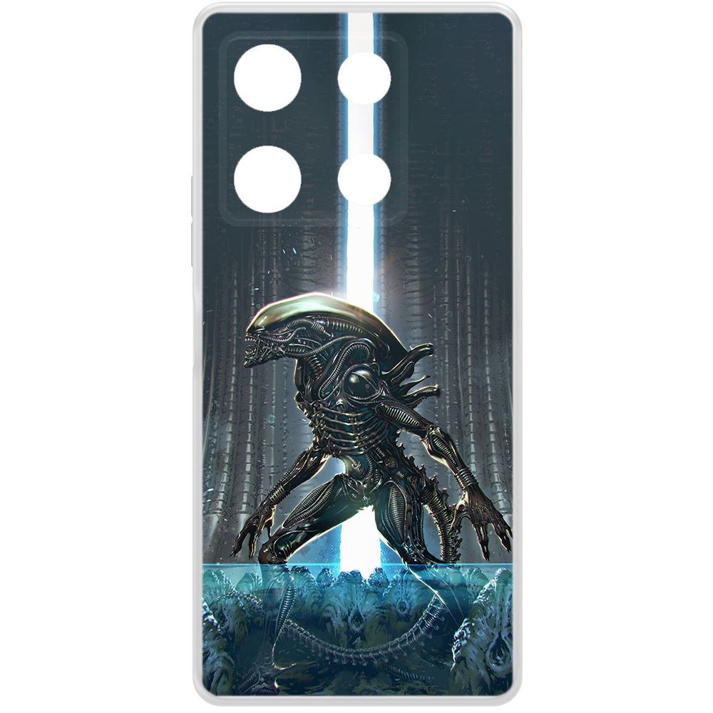 

Чехол-накладка Krutoff Clear Case Чужой, Тревога для Infinix Note 30 Pro, Прозрачный
