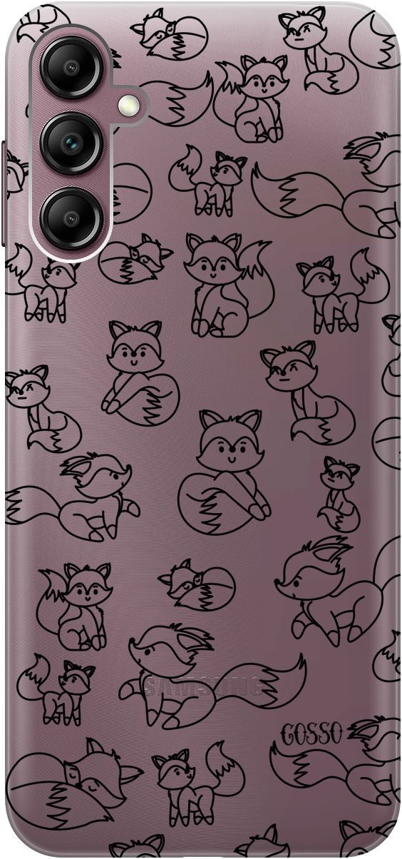 

Чехол на Samsung Galaxy A14 с 3D принтом "Funny Foxes" прозрачный, Прозрачный;черный, 158807
