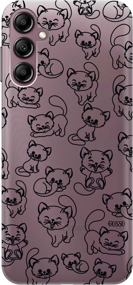 

Чехол на Samsung Galaxy A14 с 3D принтом "Cute Kitties" прозрачный, Прозрачный;черный, 158807