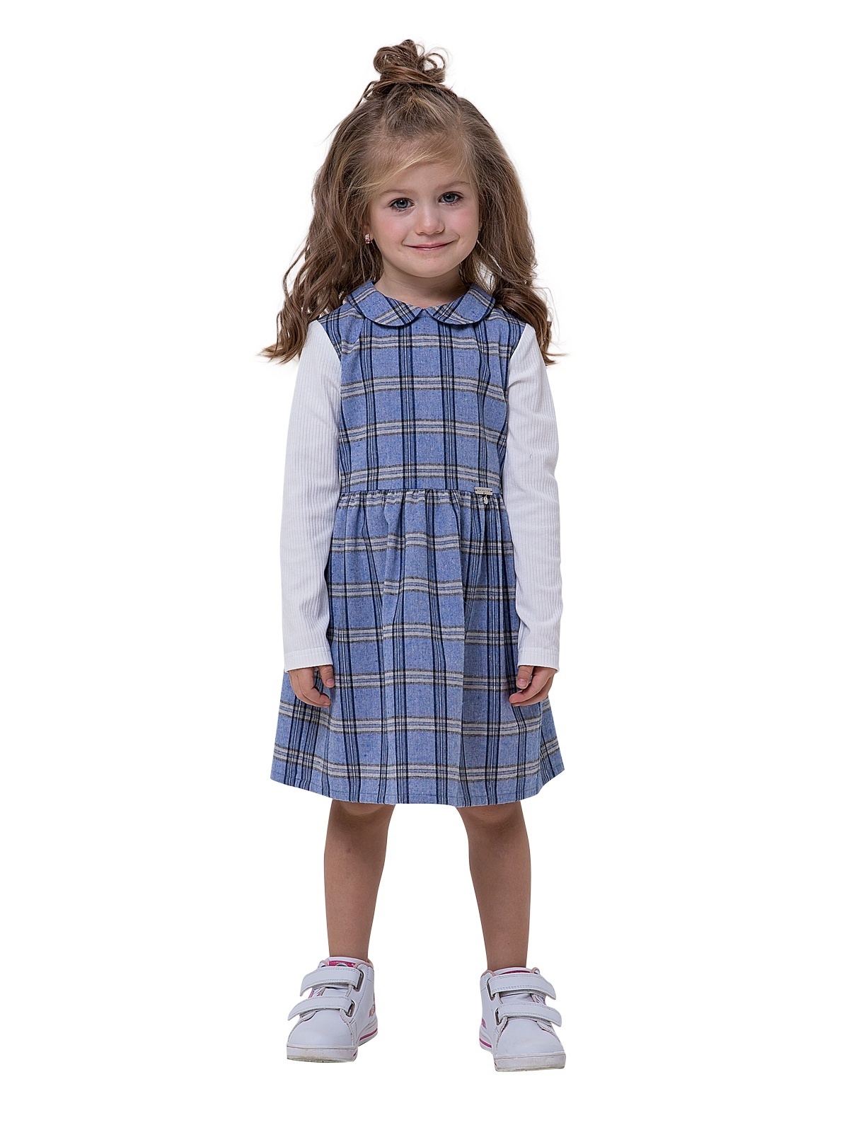фото Платье детское для девочек карамелли о55196 синее; голубое; белое размер 104