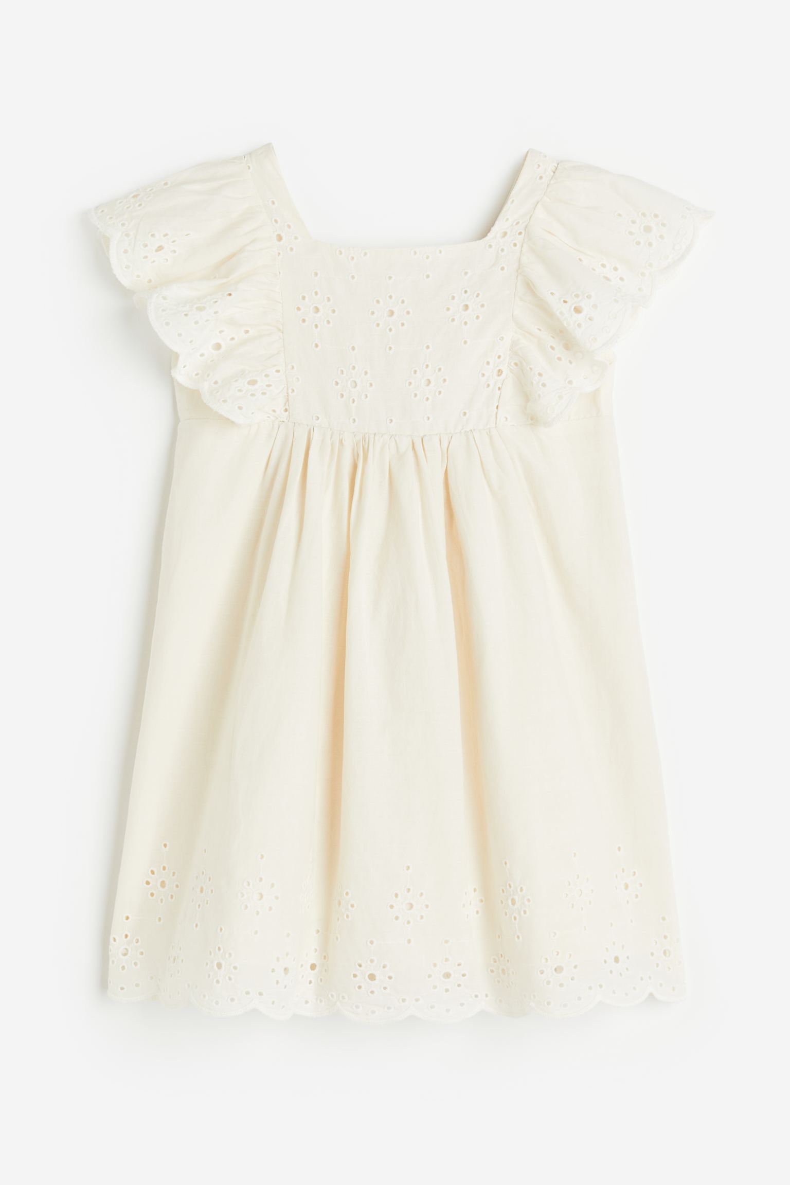 Хлопковое платье H&M для девочек 98 белый (доставка из-за рубежа)
