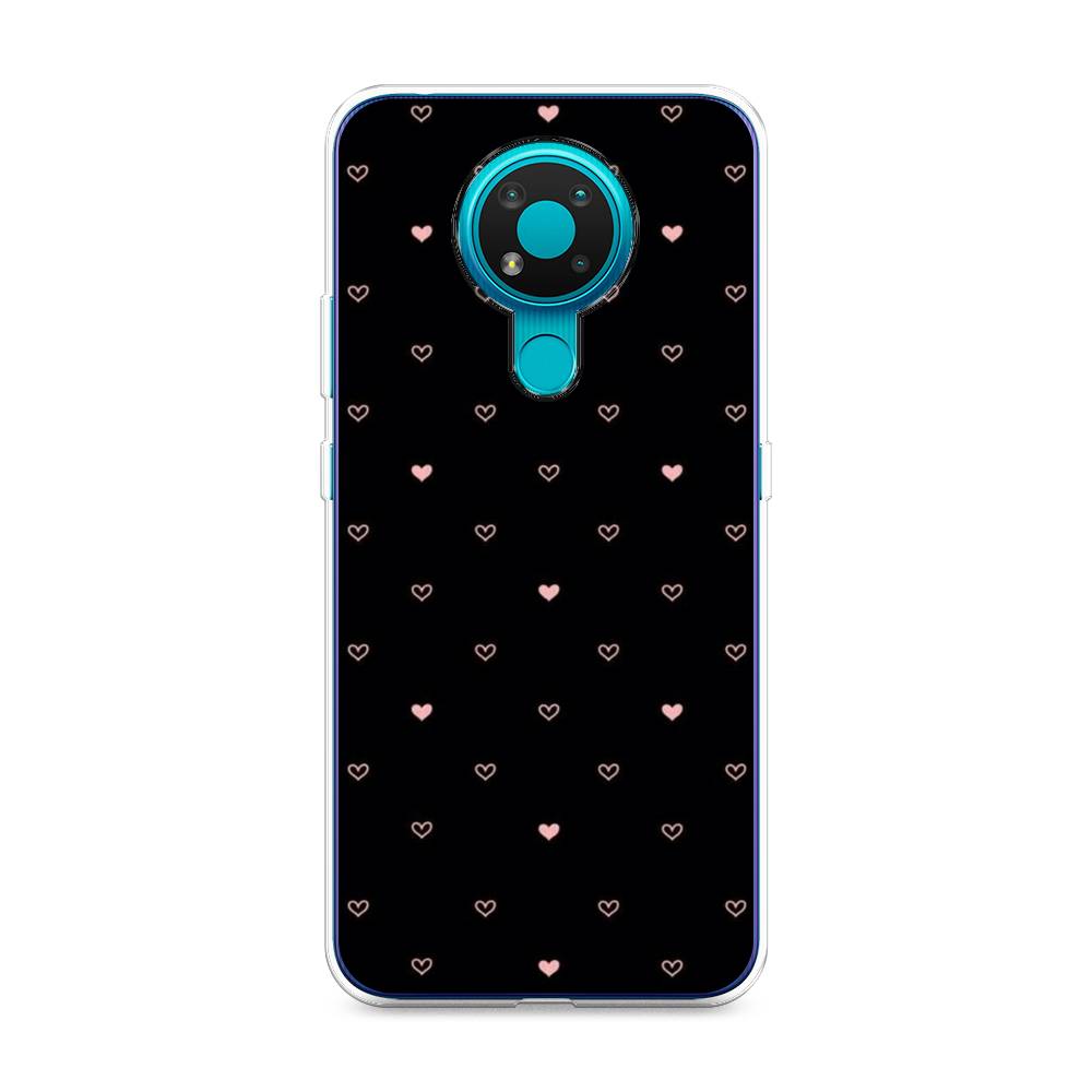 

Чехол Awog на Nokia 3.4 / Нокиа 3.4 "Черный фон и сердечки", Розовый;серый;черный, 123750-3