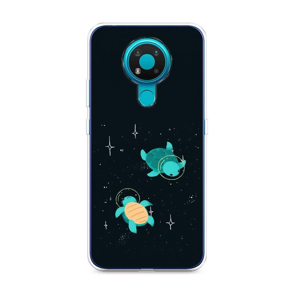 

Чехол Awog на Nokia 3.4 / Нокиа 3.4 "Черепашки космонавты", Черный;синий, 123750-4