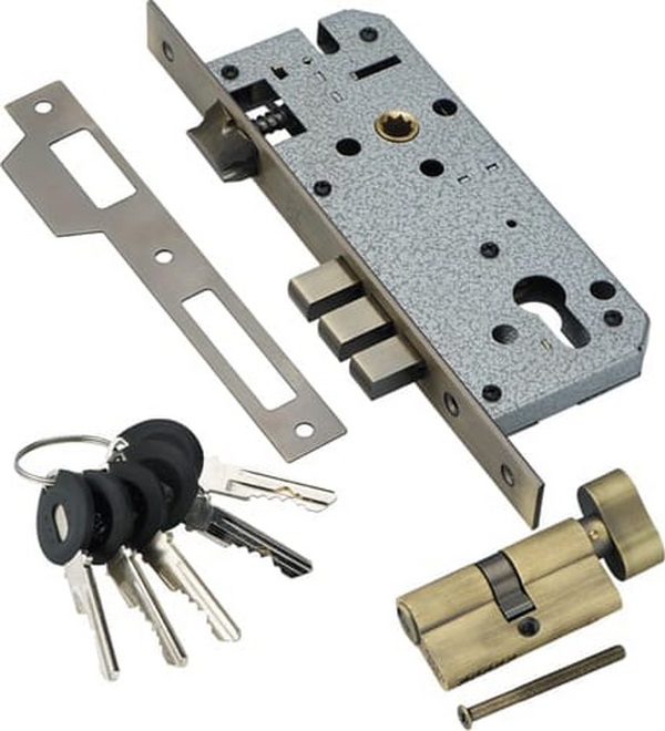 

Замок врезной с цилиндром ADDEN BAU LOCK 4585 5-60B D