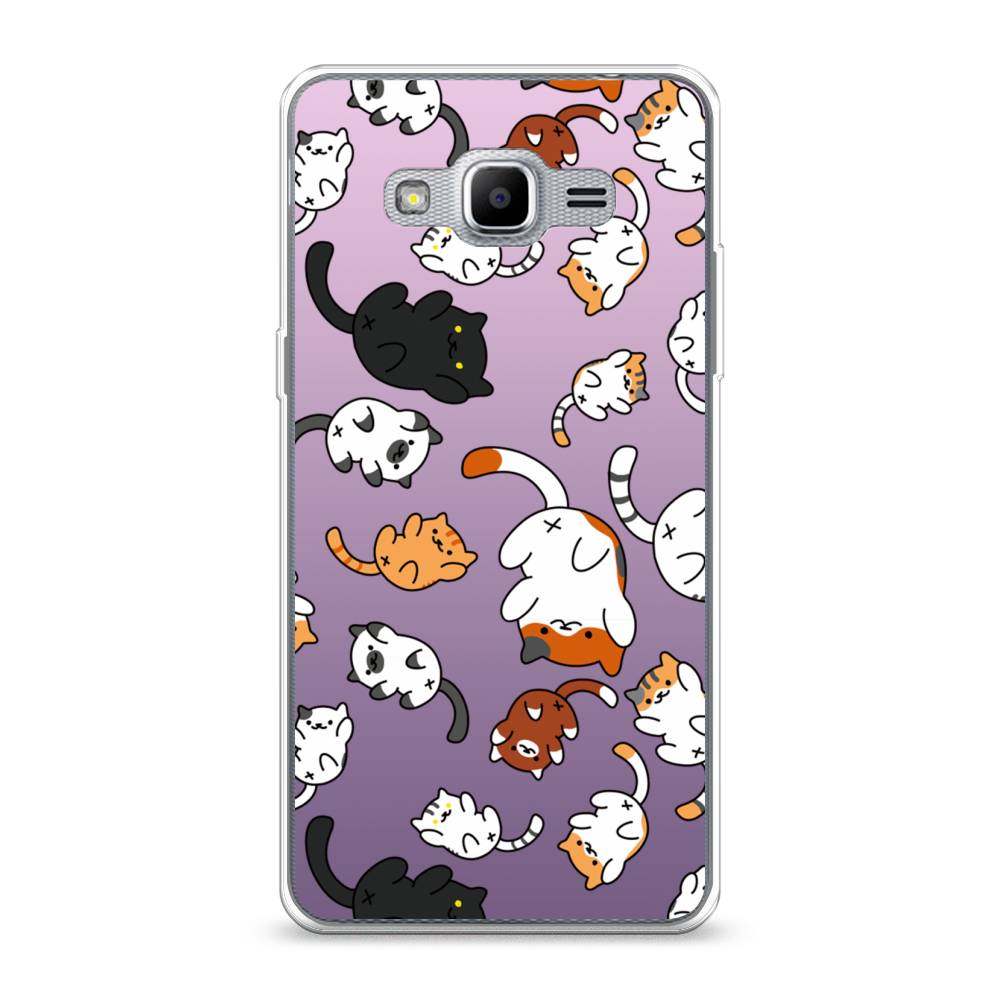 

Чехол Awog на Samsung Galaxy J2 Prime 2016 / Самсунг J2 Prime 2016 "Котопад", Фиолетовый;белый, 22350-7
