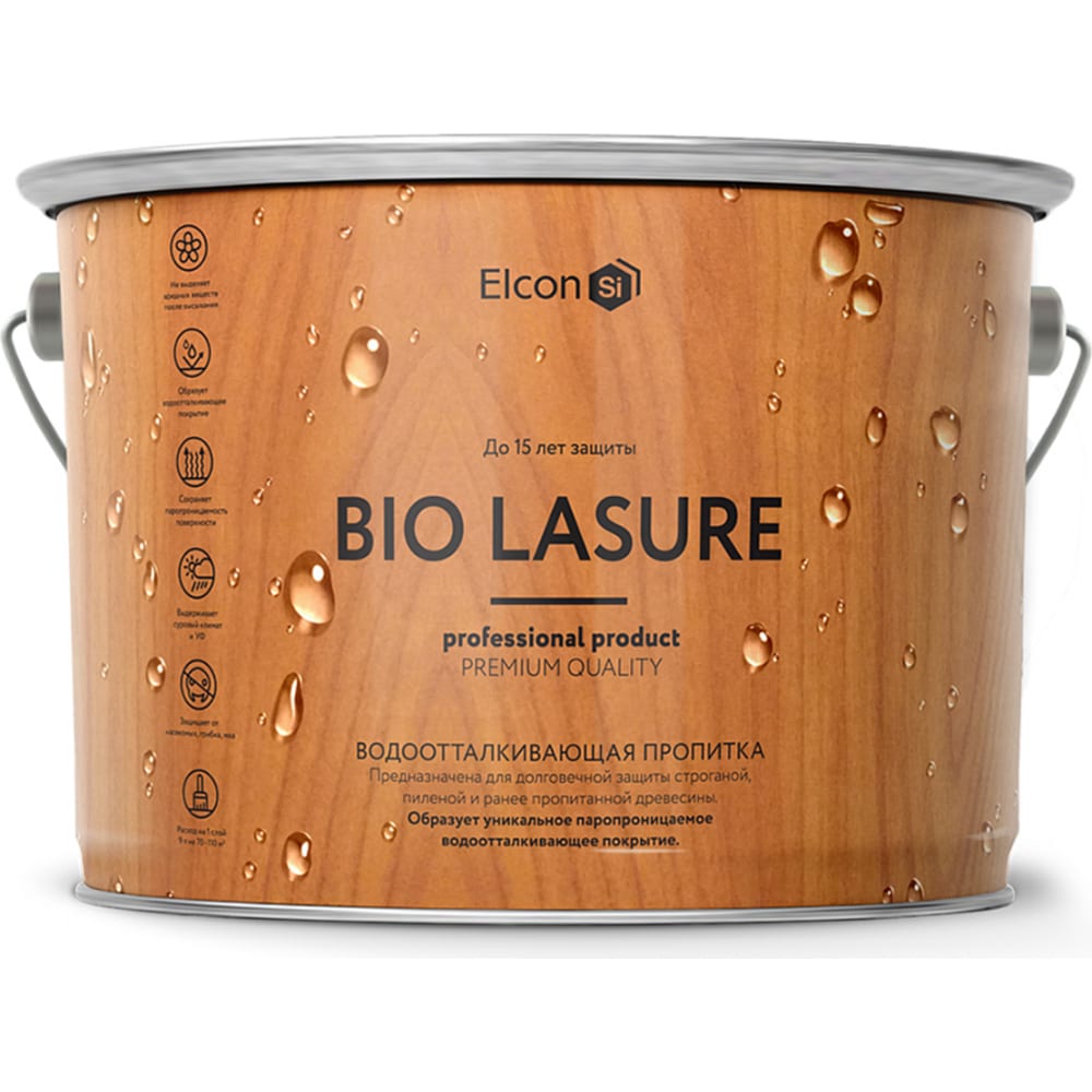 Водоотталкивающая пропитка для дерева Elcon Bio Lasure (осенний клен; 2 л) 00-00461949 водоотталкивающая пропитка для дерева elcon bio lasure дуб 9л