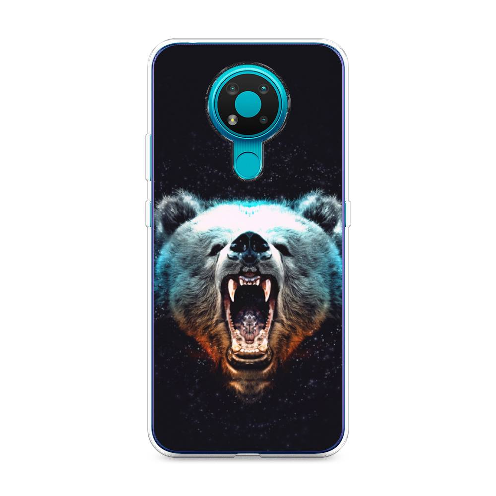 

Чехол Awog на Nokia 3.4 / Нокиа 3.4 "Медведь", Коричневый;голубой;черный, 123750-2