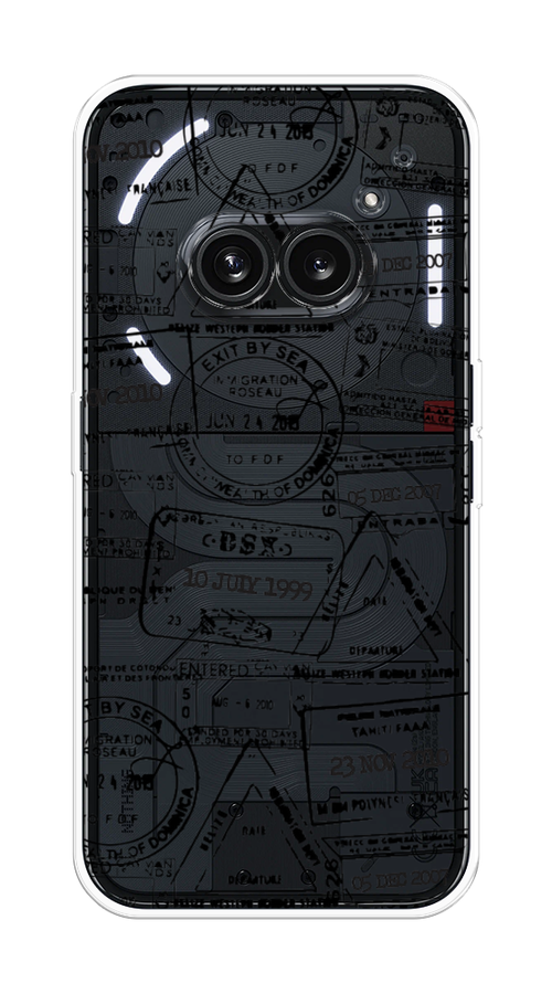 

Чехол на Nothing Phone 2a "Visa stamps 2", Белый;черный;серый, 3300350-1