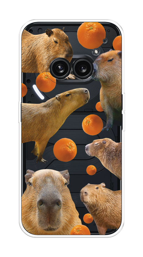 

Чехол на Nothing Phone 2a "Капибара и апельсины", Бежевый;оранжевый, 3300350-1
