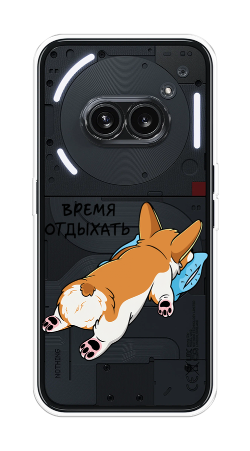 

Чехол на Nothing Phone 2a "Корги отдыхает", Черный;коричневый;голубой, 3300350-1