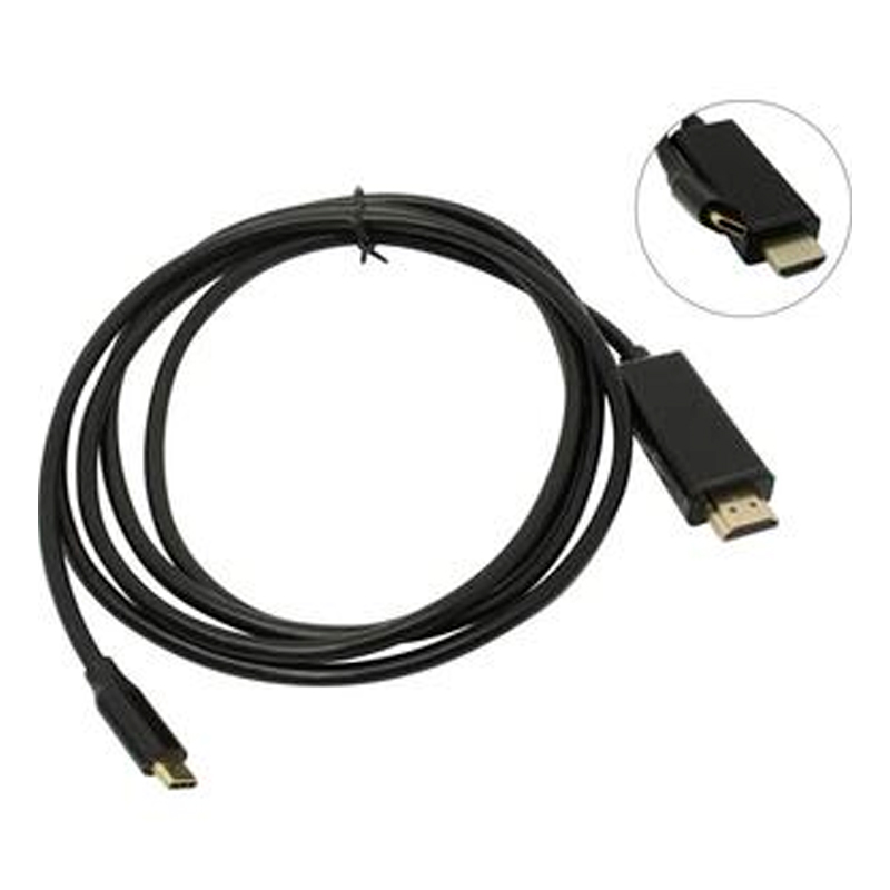 Кабель Orient USB C - HDMI вилка-вилка 1.8м (C726) черный