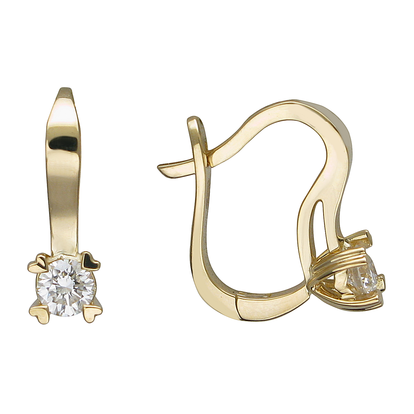 

Серьги из желтого золота с бриллиантом Эстет 01С6412349, 01С6412349