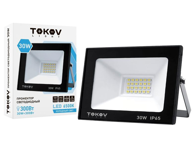 Прожектор светодиодный 30Вт 1700лм 6500К IP65 черн. TOKOV Light TKL-FL/LED-30-6.5K-IP65