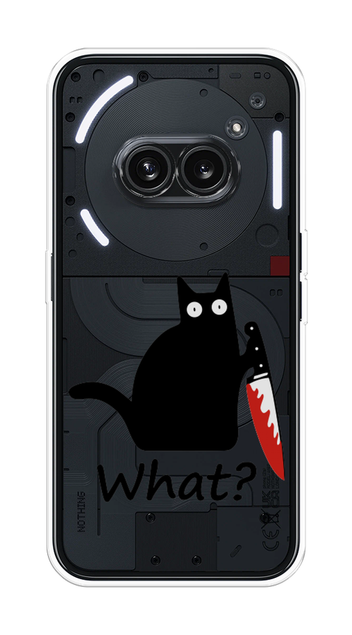 

Чехол на Nothing Phone 2a "Котик с ножом", Черный;красный, 3300350-1