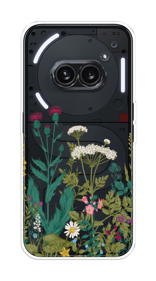 

Чехол на Nothing Phone 2a "Дикие полевые цветы", Зеленый;розовый;белый, 3300350-1