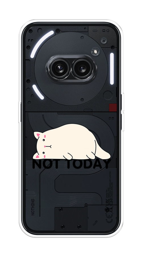 

Чехол на Nothing Phone 2a "Cat not today", Белый;розовый;черный, 3300350-1