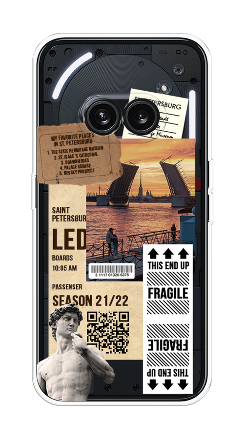 

Чехол на Nothing Phone 2a "Санкт-Петербург коллаж", Коричневый;бежевый;белый, 3300350-1