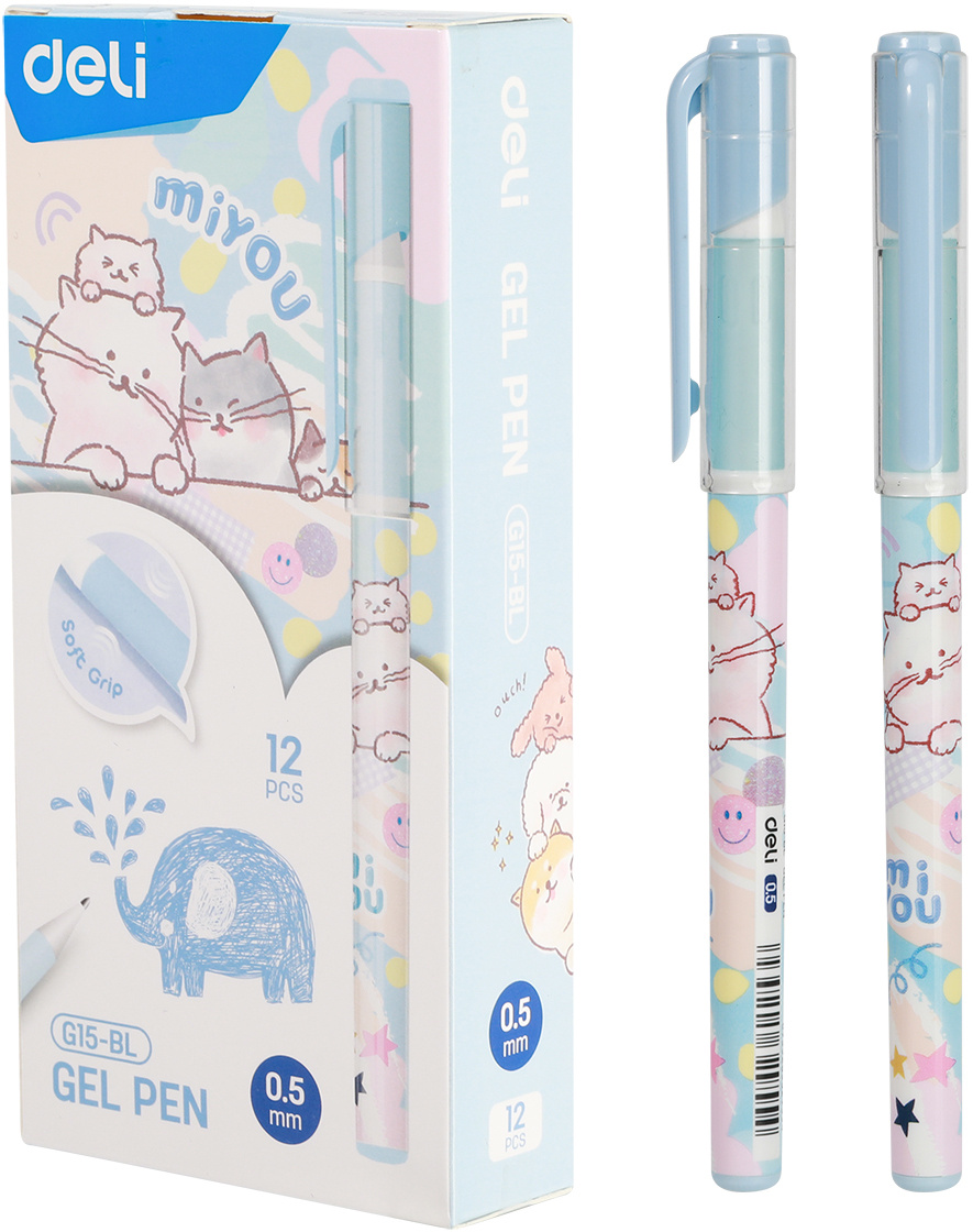 

Ручка гелев. Deli MiYou EG15-BL ассорти d=0.5мм (12 шт в упаковке) 6935205329554