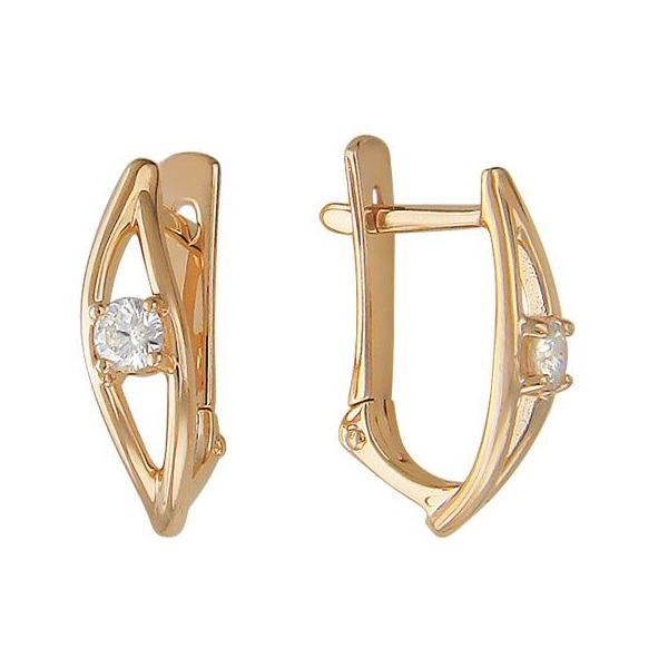 

Серьги из красного золота с фианитом Эстет 01С116726, 01С116726