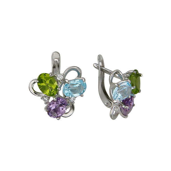 

Серьги из серебра с топазом Инталия 45С3521108, 45С3521108