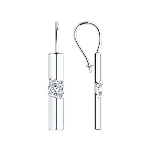 

Серьги из серебра с фианитом Эстет Р3С150889, Р3С150889