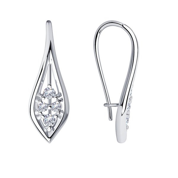 

Серьги из серебра с фианитом Эстет Р3С150851, Р3С150851