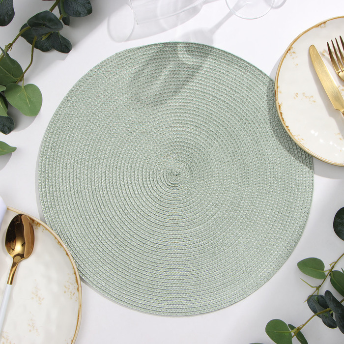 

Салфетка сервировочная Доляна "Классика", цв.зеленый, d 38см