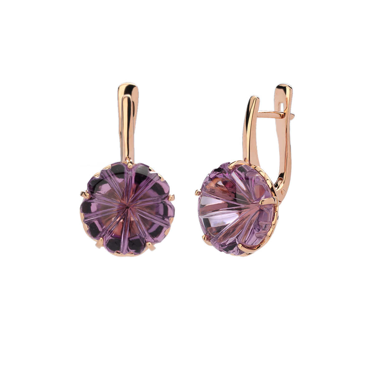 

Серьги из красного золота с аметистом Эстет 01С317918-1, 01С317918-1