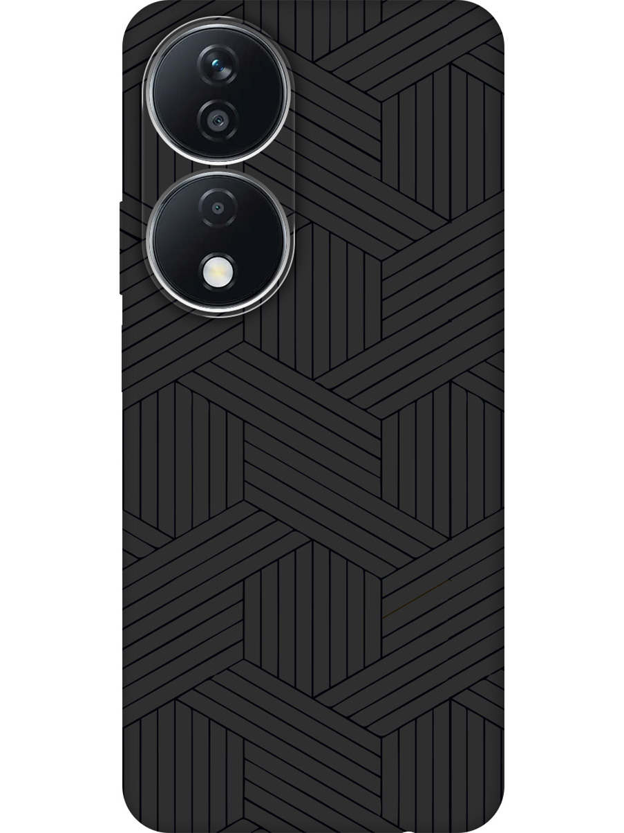 

Силиконовый чехол на Honor X7b с принтом "Милый узор" матовый черный, 781972132