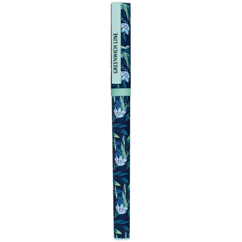 

Ручка шариковая Greenwich Line Blue flowers синяя, 0,7мм, игольчатый стержень, софт-тач