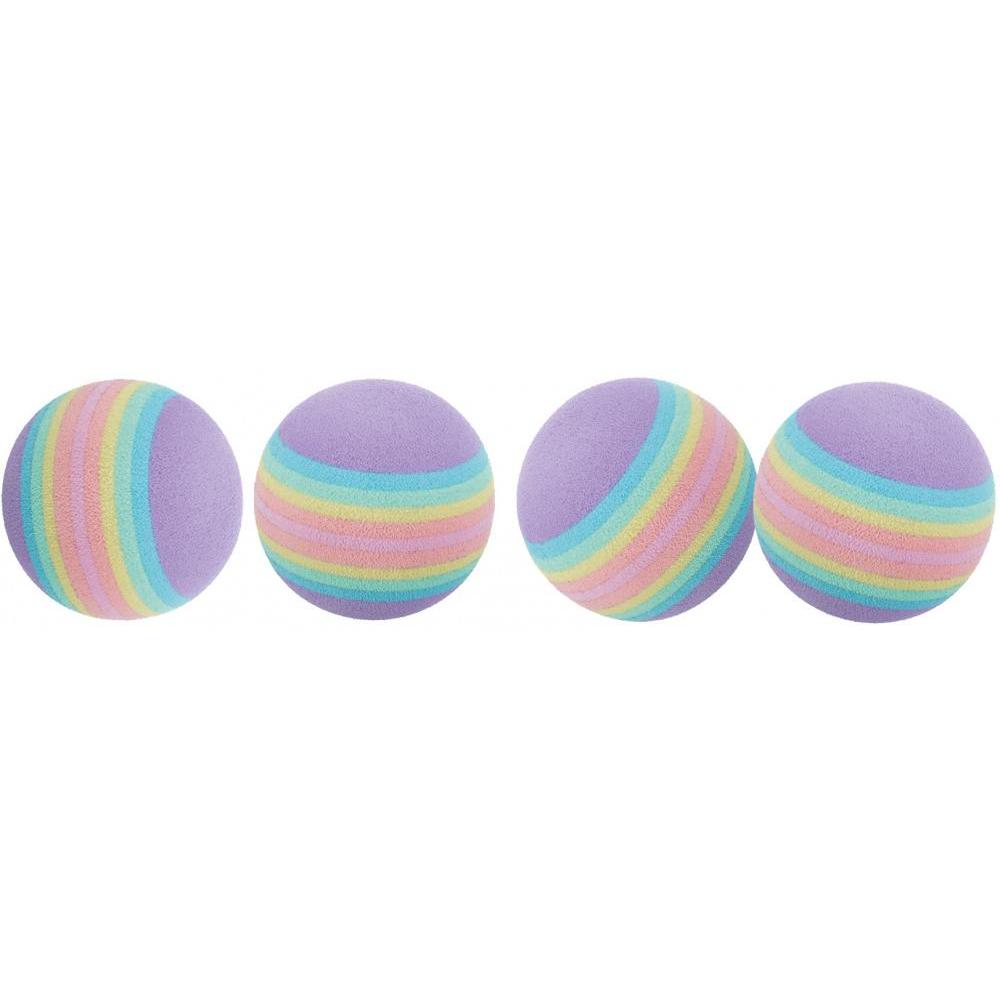 Мяч для кошек TRIXIE радужный, резина, разноцветный, 3.5 см, 4 шт
