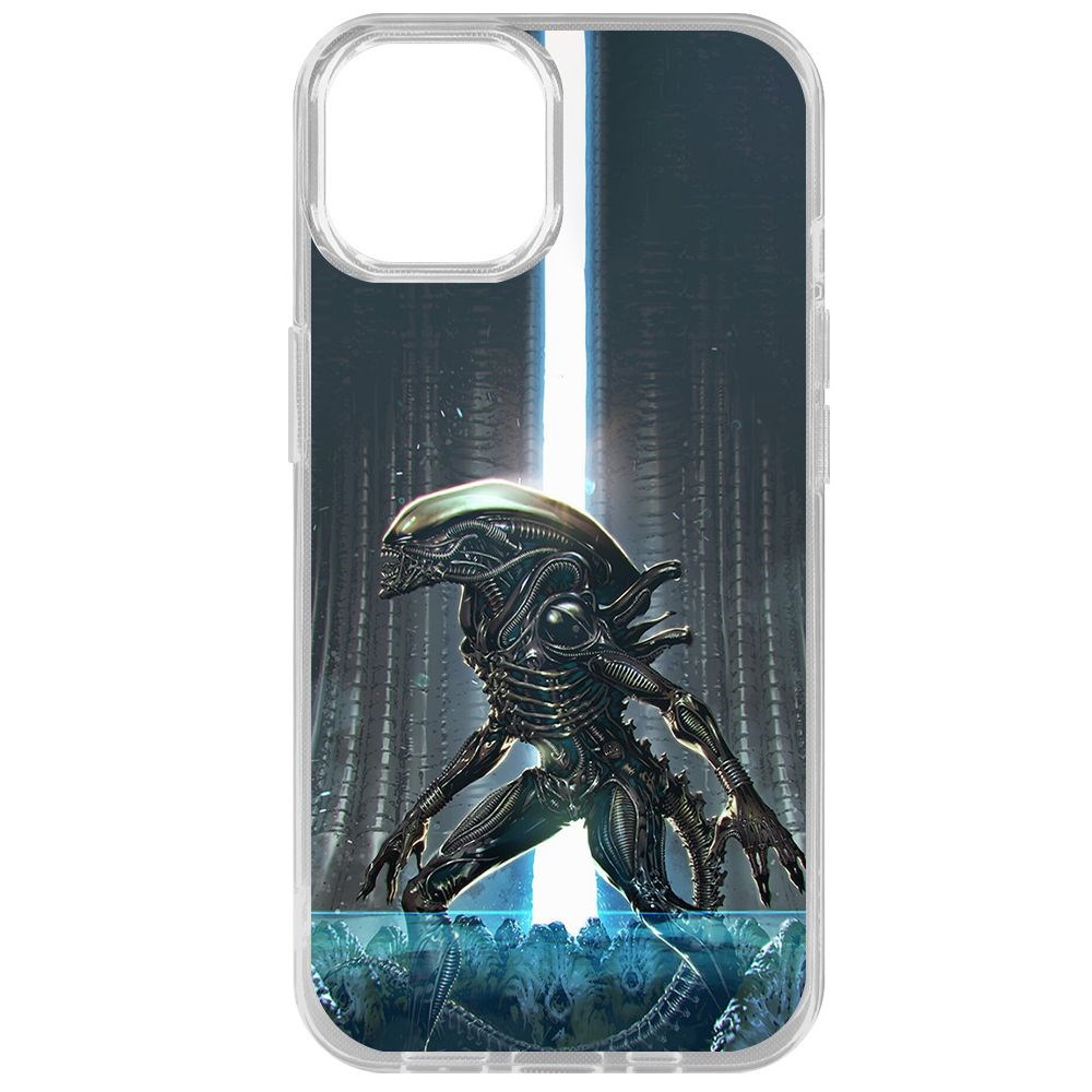 

Чехол-накладка Krutoff Clear Case Чужой, Тревога для iPhone 14, Прозрачный