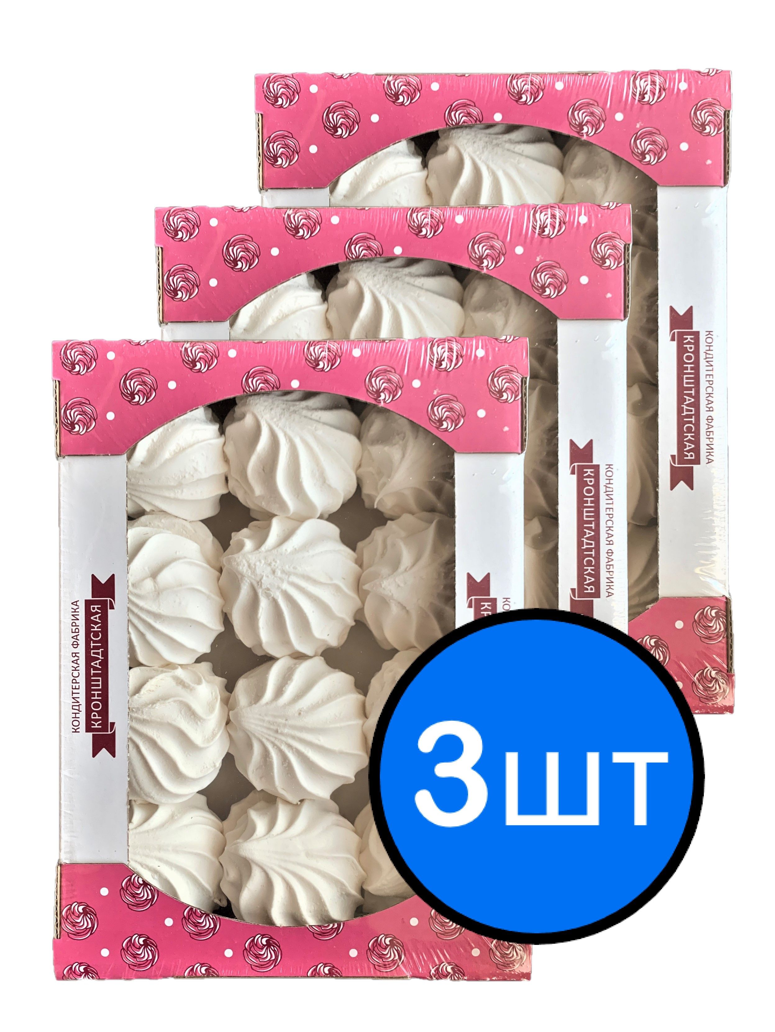 

Зефир "Ванильный", КФ КРОНШТАДТСКАЯ, 500г х 3шт