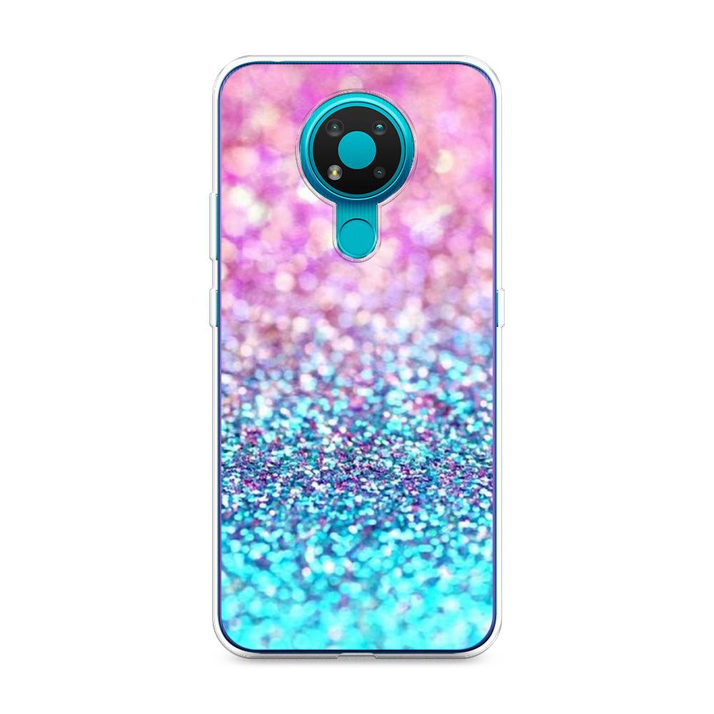 

Чехол Awog "Розово-голубые глиттеры рисунок" для Nokia 3.4